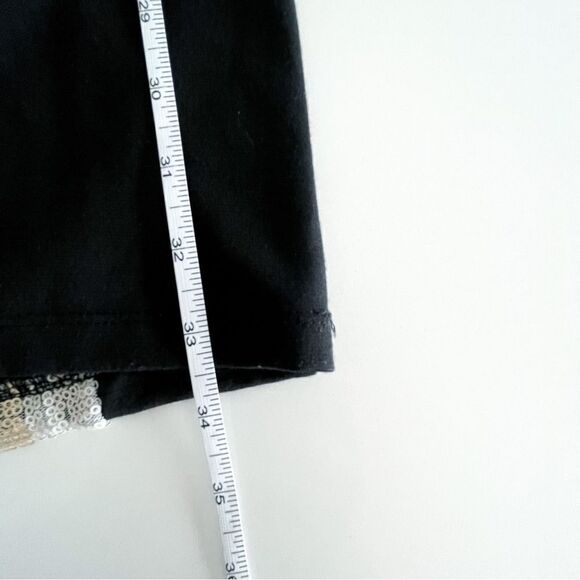 Ruby Rox Dress Black Gold White Sequins Stretch Women's S Back Exposed Zipper - Picture 9 of 10